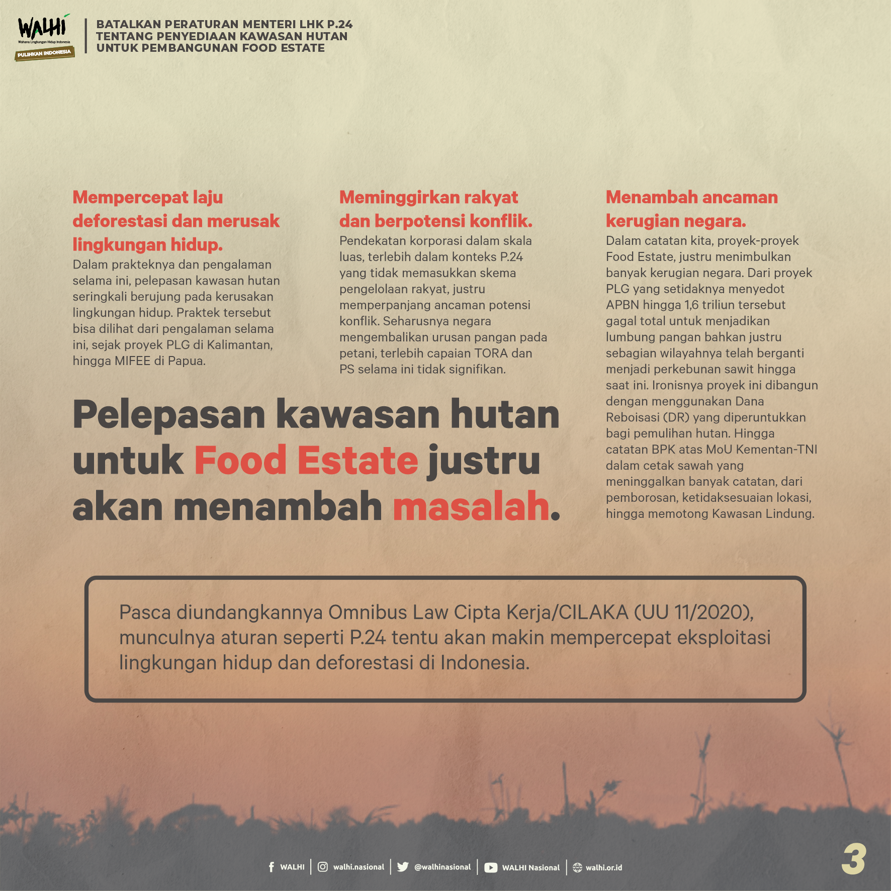 Stop Food Estate Di Kawasan Hutan; Batalkan Peraturan Menteri LHK P.24 ...